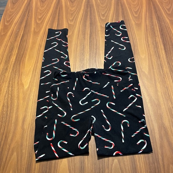 Candy Cane Leggings-Womens Small - Picture 2 of 5